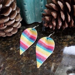 Faux leather vinyl hiliday earrings!